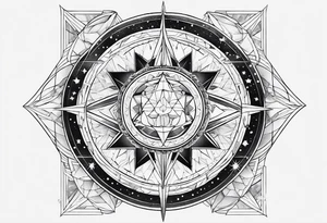 Geometric astronomy linear tattoo idea
