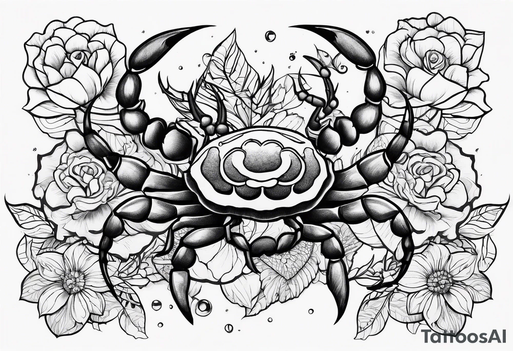 scorpio flowers tattoo idea