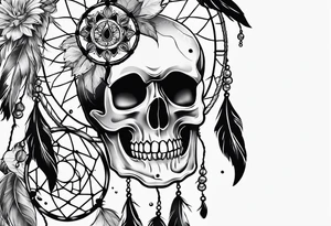 Dream catcher with skulls tattoo idea
