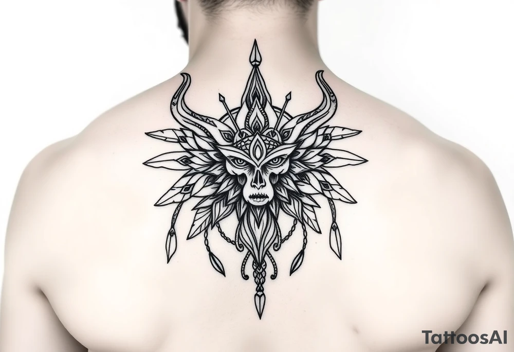 mandala tyylinen tatuointi käsivarteen jossa orlamnetaallisia kuvioita viking tyylillä tattoo idea