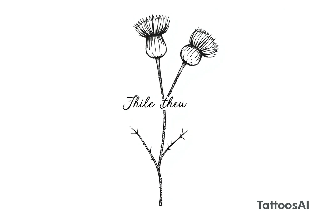 thistle minimalist for hand with message tattoo idea