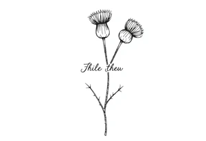 thistle minimalist for hand with message tattoo idea