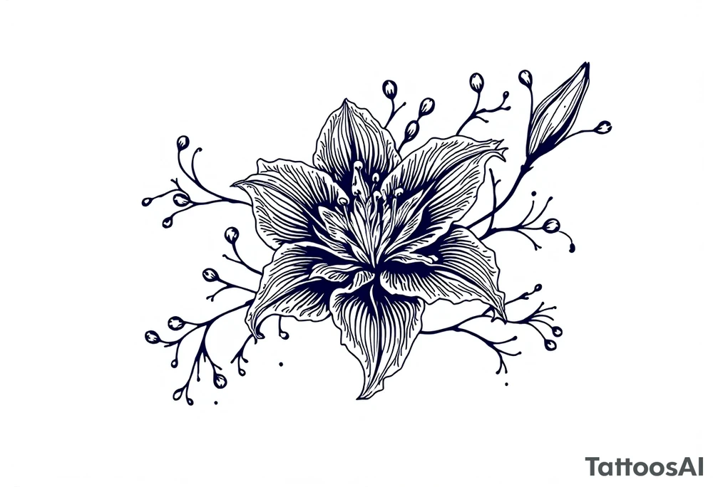 delicate lily in frost tattoo idea
