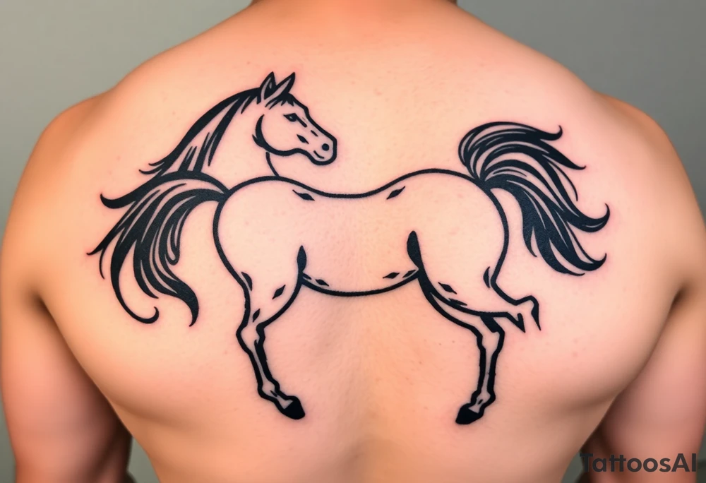 horse silhouette tattoo idea