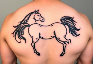 horse silhouette tattoo idea