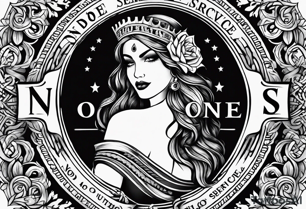 Text "no one service" tattoo idea