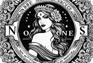 Text "no one service" tattoo idea
