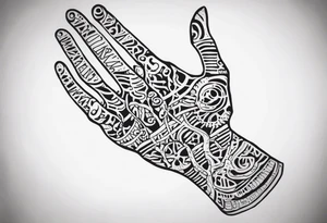 skeleton hand with words in the bone tattoo idea