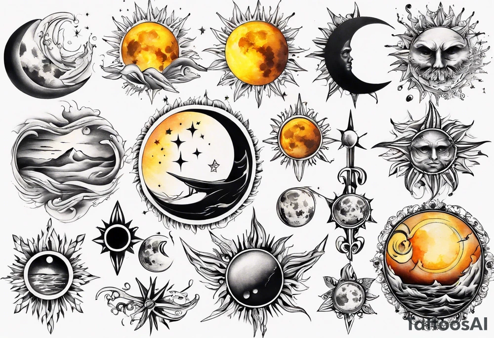 wasser sonne und mond tattoo idea