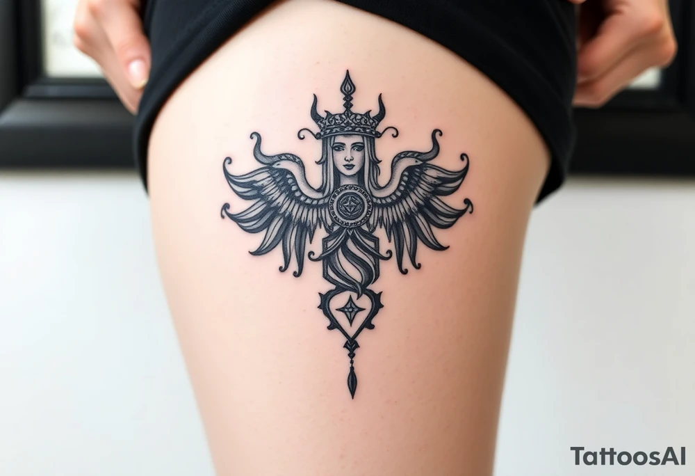 Tarot, the lovers ,witchy, Norse ,viking, hecate tattoo idea