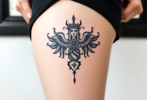 Tarot, the lovers ,witchy, Norse ,viking, hecate tattoo idea