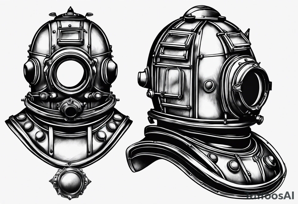 mark v diving helmet tattoo idea