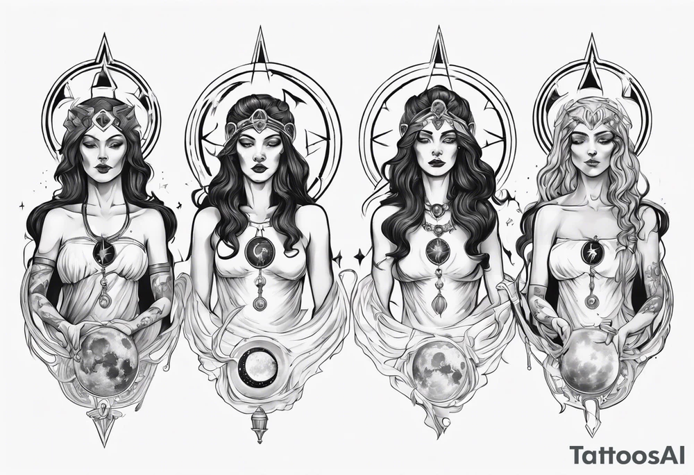 The High Priestesses. Hecate, Artemis and Selene in One. Representing Magic, Intuition and The Moon. tattoo idea
