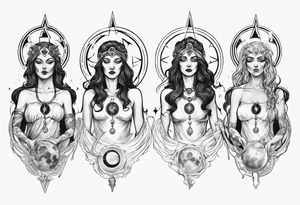 The High Priestesses. Hecate, Artemis and Selene in One. Representing Magic, Intuition and The Moon. tattoo idea