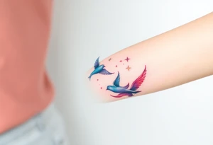 birds flying to the stars tattoo idea