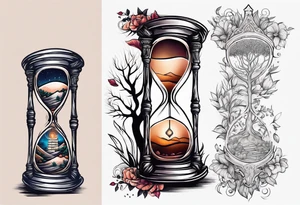 hourglass and tree of life tattoo idea
