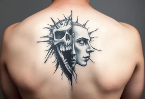 pencil sketch of dark and light emotion tattoo idea