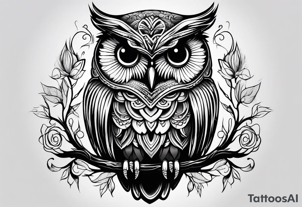 ghost owl tattoo idea