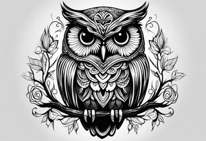 ghost owl tattoo idea