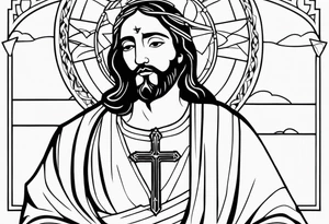 Jesús en modo tradicional , con poca tinta tattoo idea