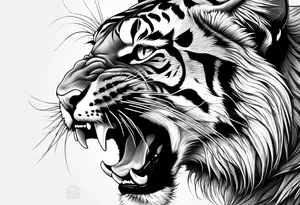 big cat growling tattoo idea