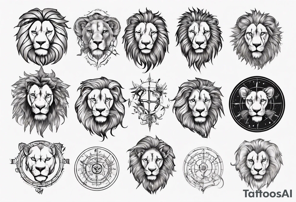 Lion, zodiac sign tattoo idea