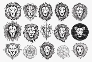 Lion, zodiac sign tattoo idea