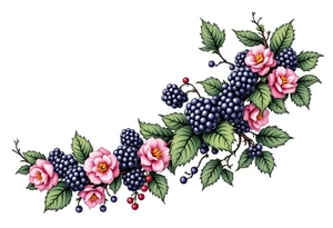 American traditional style Blackberry vine to wrap around an arm tattoo idea