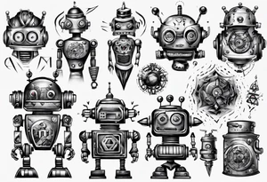 robot design tattoo idea
