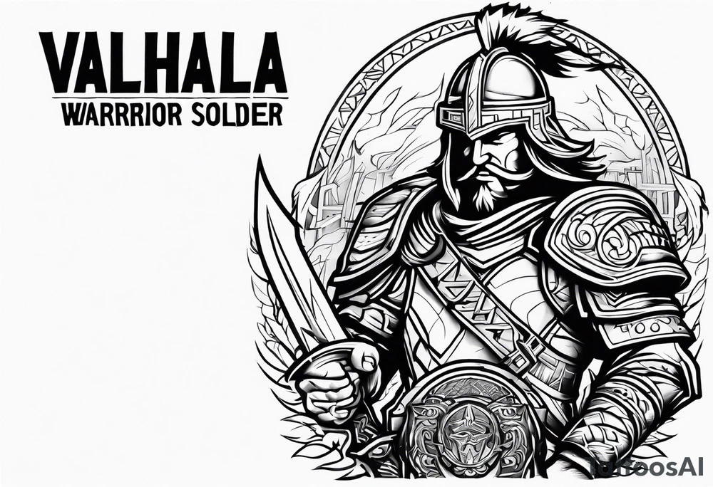 Valhalla  warrior soldier tattoo idea