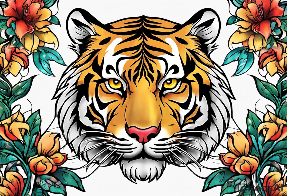 Old school tiger tattoo idea