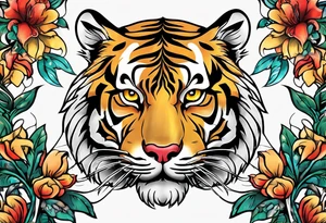 Old school tiger tattoo idea