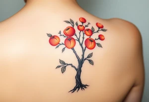Full tree with peaches on it tattoo idea