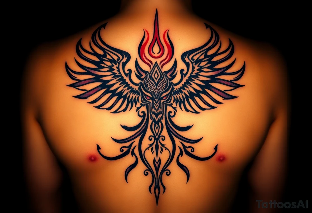 Sak yant Thai tattoo that allows me to access all my powers and magick such as immortality granting immortality to those I ressurect with my blood and creating new magick or allows me to craft new magick grants me telekinesis telepathy allows me to move through shadow to shadow allows me to jump in shadows into the shadow world and move through it allows me to control other people and gods or anyone's magic and body through phychic control as well as seeing spirits and other entities of higher and lower vibrations not seen with naked eyes as well as allows me to communicate with them as  kaluk mizuzu a supreme one or the Lord of lords he who is the supreme reflection of she who is the Lord of the eternal flame tattoo idea