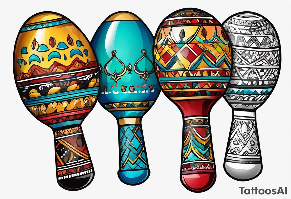 Shaking maracas with rum tattoo idea