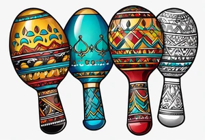 Shaking maracas with rum tattoo idea