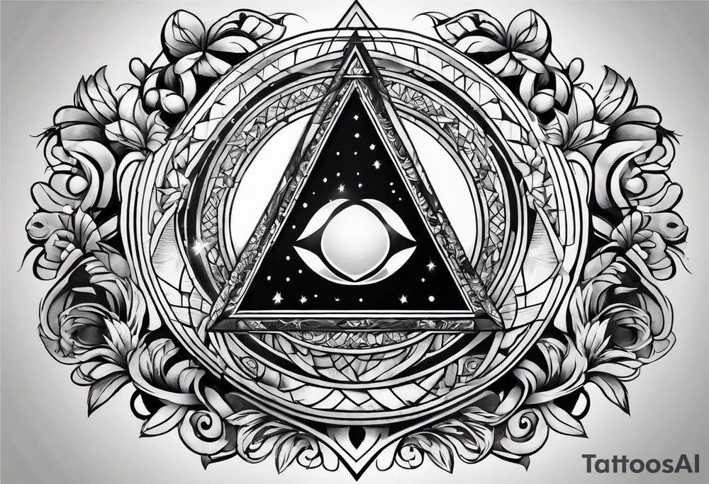 circle in a triangle tattoo idea