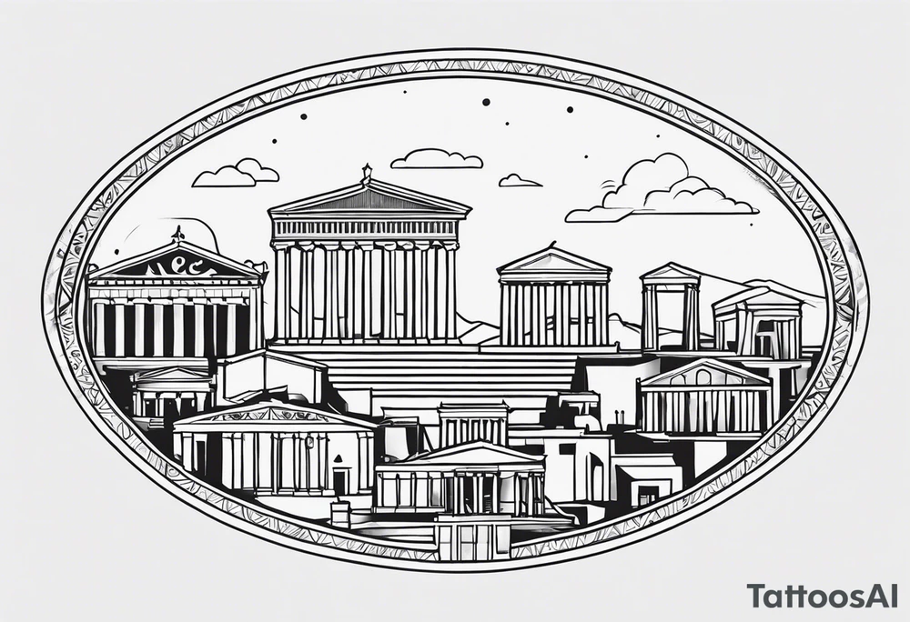 small 
athens inspired, preferably a cariathyd, a mix with one column, no big buildings tattoo idea