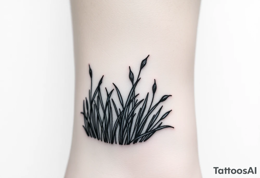 Grass growing from short to long like in a forest tattoo idea