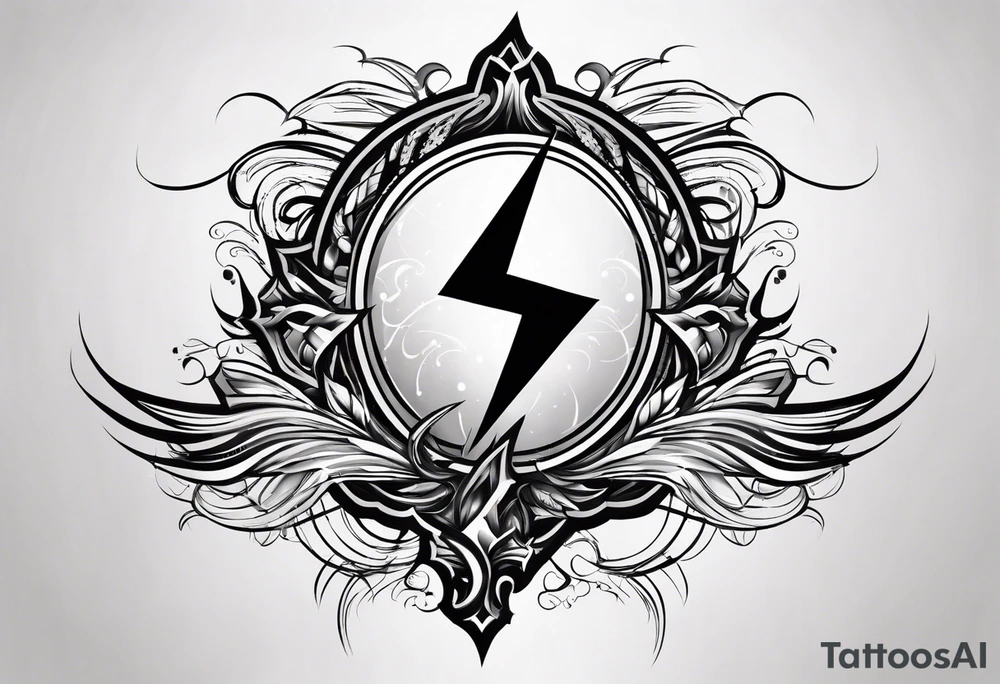 Lightning symbol. Made out of the name “5y8o” tattoo idea
