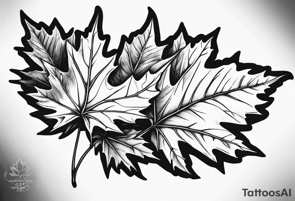 single maple leaf tattoo idea