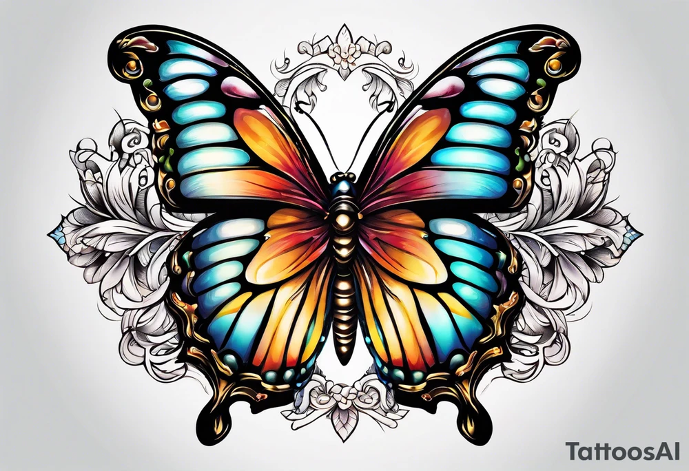 Traditional butterflies tattoo idea