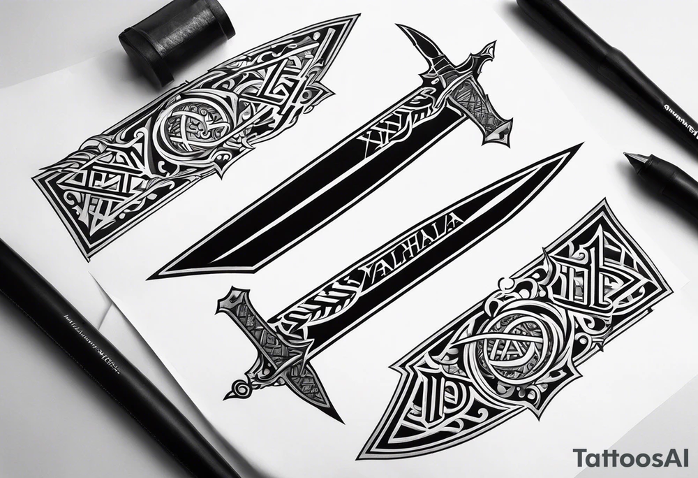 Valhalla swords tattoo idea