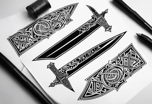 Valhalla swords tattoo idea