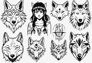 Princess mononoke wolf girl tattoo idea