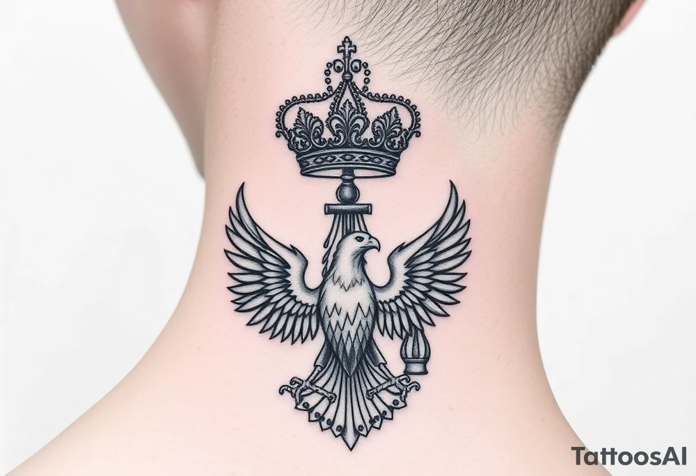 St. George 
Russian imperial crown above the eagle
Russian sabre
The Kremlin or St. Basil's Cathedral scene 
on the side of my neck tattoo idea