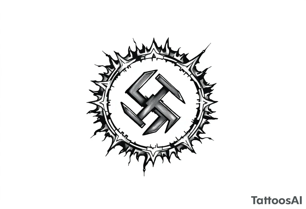 generate me swastika tattoos that the aryan brotherhood would use. tattoo idea