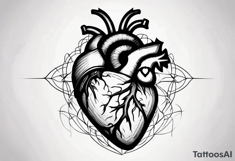 human heart tattoo idea