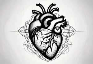 human heart tattoo idea