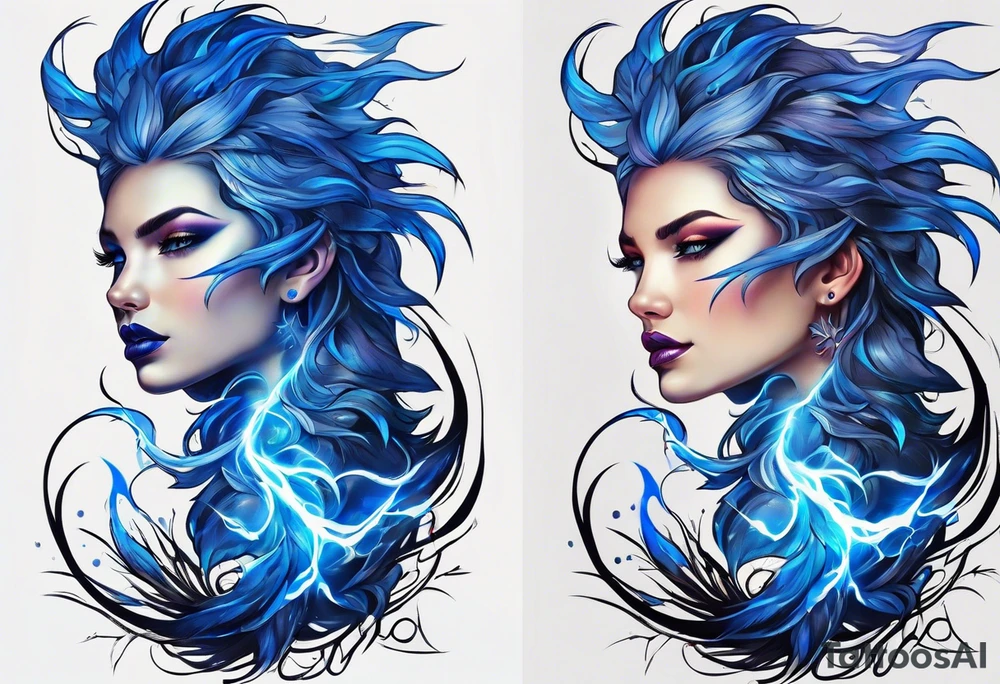 Blue Lightning tattoo idea